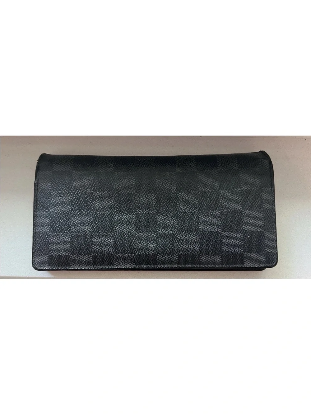 Louis Vuitton Damier Graphite Long Wallet Black Leather Authentic Entrupy COA
